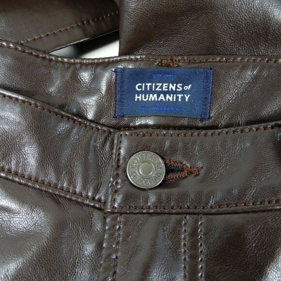 Citizens of Humanity Jolene Jeans Pants Size 30 High Rise Leather Brown NEW - Picture 5 of 10